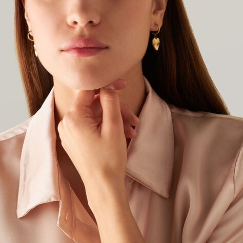 Orecchini A Cerchio Lady Code Acciaio Dorato Cristallo - Orecchini a Cerchio Donna | Stroili