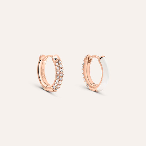 Orecchini A Cerchio Lady Sweet Acciaio Rosa Cristallo - Orecchini a Cerchio Donna | Stroili