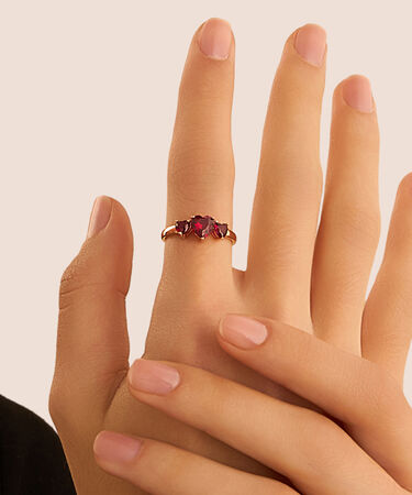 Anello Trilogy Silver Rainbow Argento Rosa Cubic Zirconia