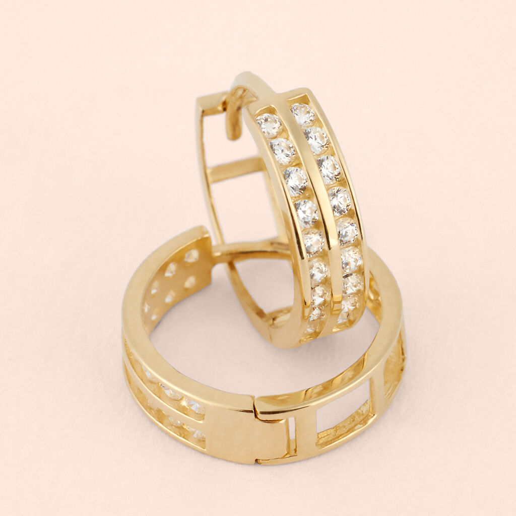 Orecchini A Cerchio Toujours Oro Giallo Cubic Zirconia