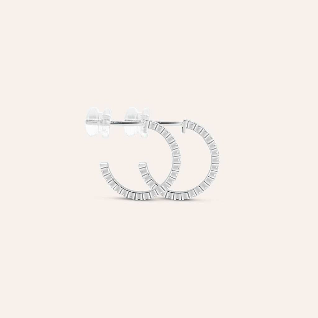 Orecchini A Cerchio Claire Oro Bianco Cubic Zirconia - Orecchini a Cerchio Donna | Stroili