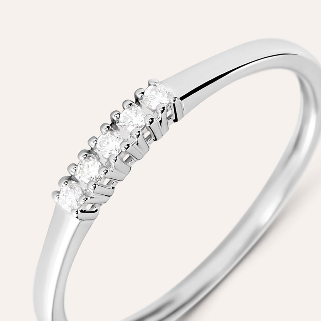 Anello Riviere Grace Oro Bianco Diamante