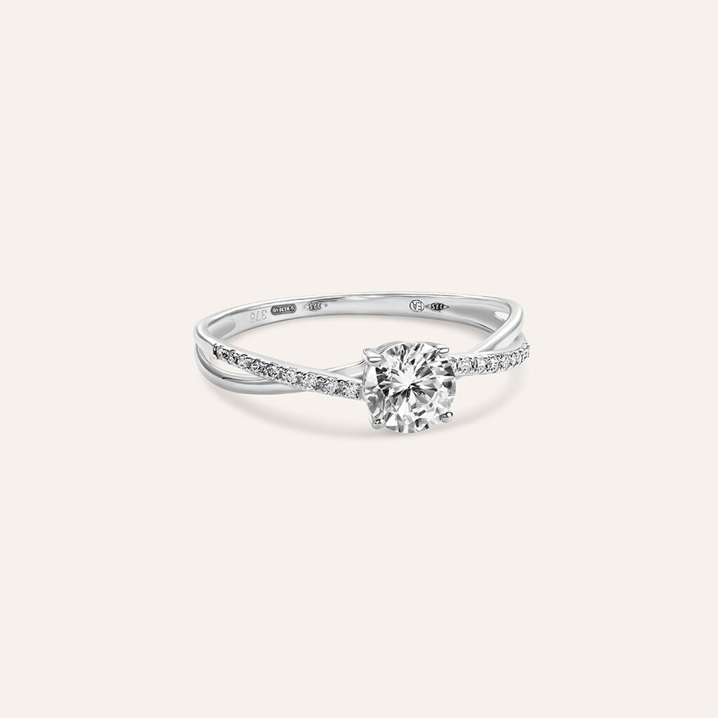 Anello Solitario Claire Oro Bianco Cubic Zirconia - Anelli con Pietre Donna | Stroili