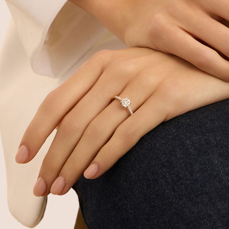 Anello Solitario Petali Oro Giallo Diamante - Anelli con Pietre Donna | Stroili