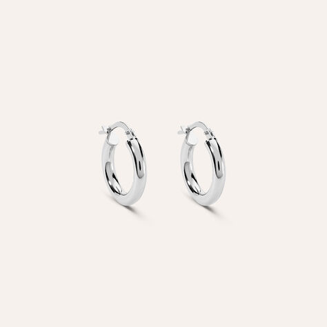 Orecchini A Cerchio Toujours Oro Bianco - Orecchini a Cerchio Donna | Stroili