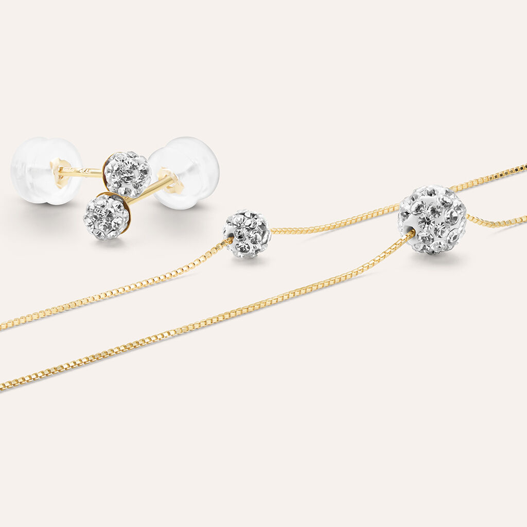 Collana Christelle Oro Giallo Cristallo