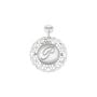 Lettera P. Charm in argento 925 rodiato e glitter