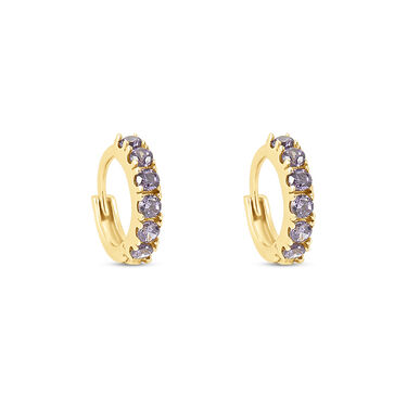 Orecchini A Cerchio Mon Petit Oro Giallo Cubic Zirconia