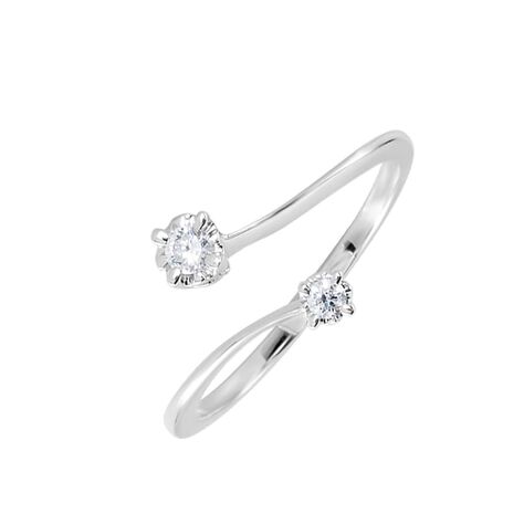 Anello bilogy in oro bianco con diamanti 0.10ct - Anelli 18 Carati Donna | Stroili