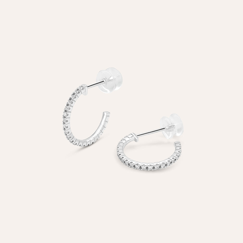 Orecchini A Cerchio Claire Oro Bianco Cubic Zirconia - Orecchini a Cerchio Donna | Stroili