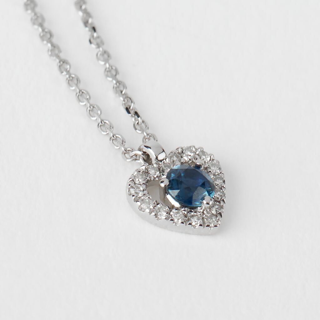 Collana Charlotte Oro Bianco Zaffiro Diamante - Collane Donna | Stroili