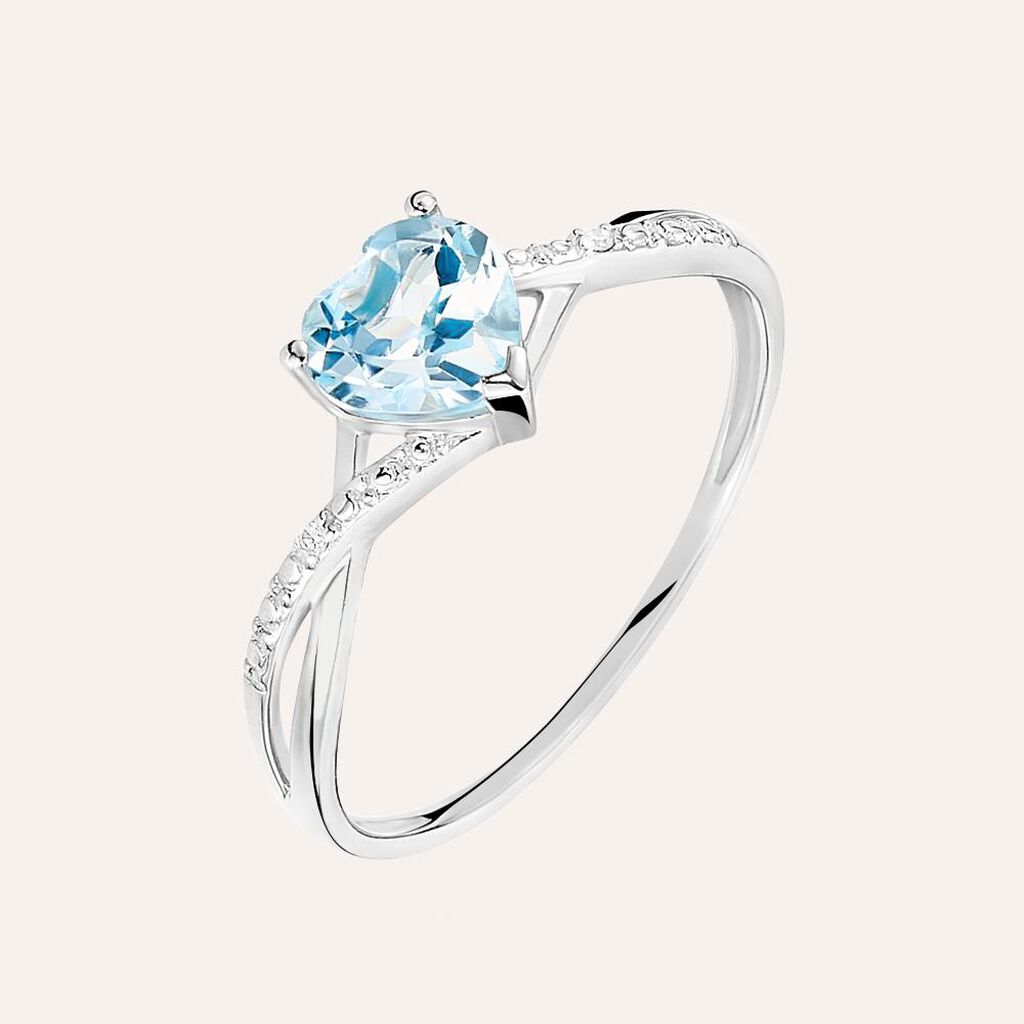 Anello Am&eacute;lie Oro Bianco Topazio Cubic Zirconia