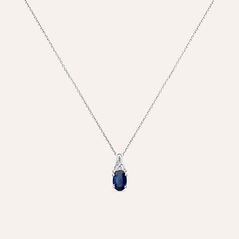 Collana Punto Luce Charlotte Oro Bianco Zaffiro Diamante - Collane Punto Luce Donna | Stroili