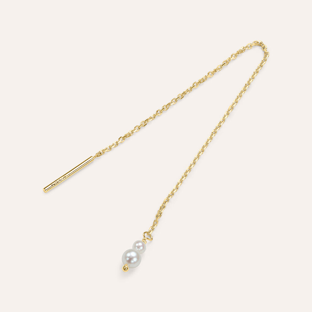 Mono Orecchino Pendente Beverly Oro Giallo Perla D'Acqua Dolce