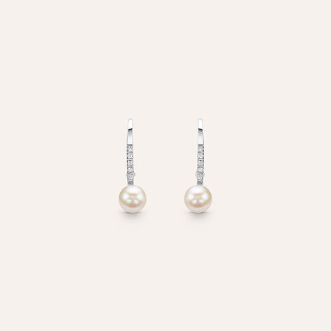 Orecchini Pendenti Gold Pearls Oro Bianco Perla D'Acqua Dolce Diamante - Orecchini Pendenti Donna | Stroili