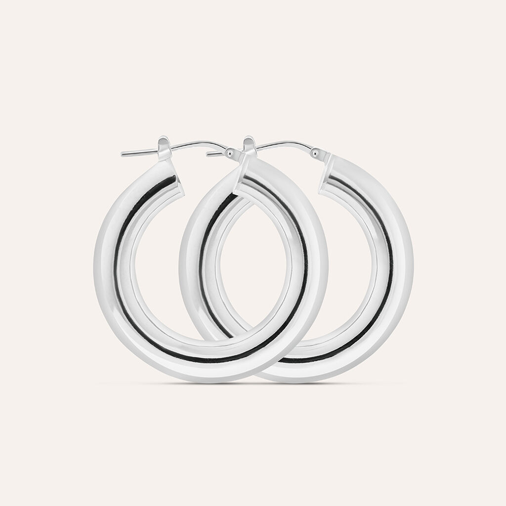 Orecchini A Cerchio Silver Collection Argento Rodiato - Orecchini a Cerchio Donna | Stroili