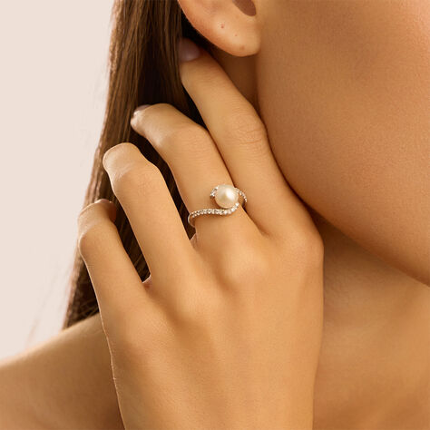 Anello Solitario Gold Pearls Oro Bianco Perla D'Acqua Dolce Diamante - Anelli con Pietre Donna | Stroili