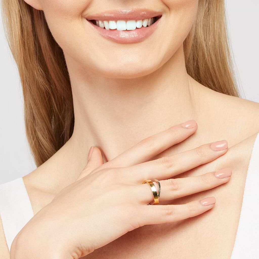 Anello Fascia Gold Essence Oro Bicolore - Anelli 18 Carati Donna | Stroili