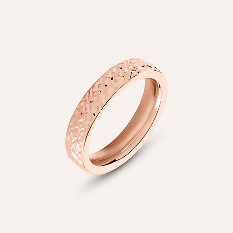 Fede Comoda Leggera Squadrata 4 mm Oro Rosa - Anelli con Incisione Donna | Stroili