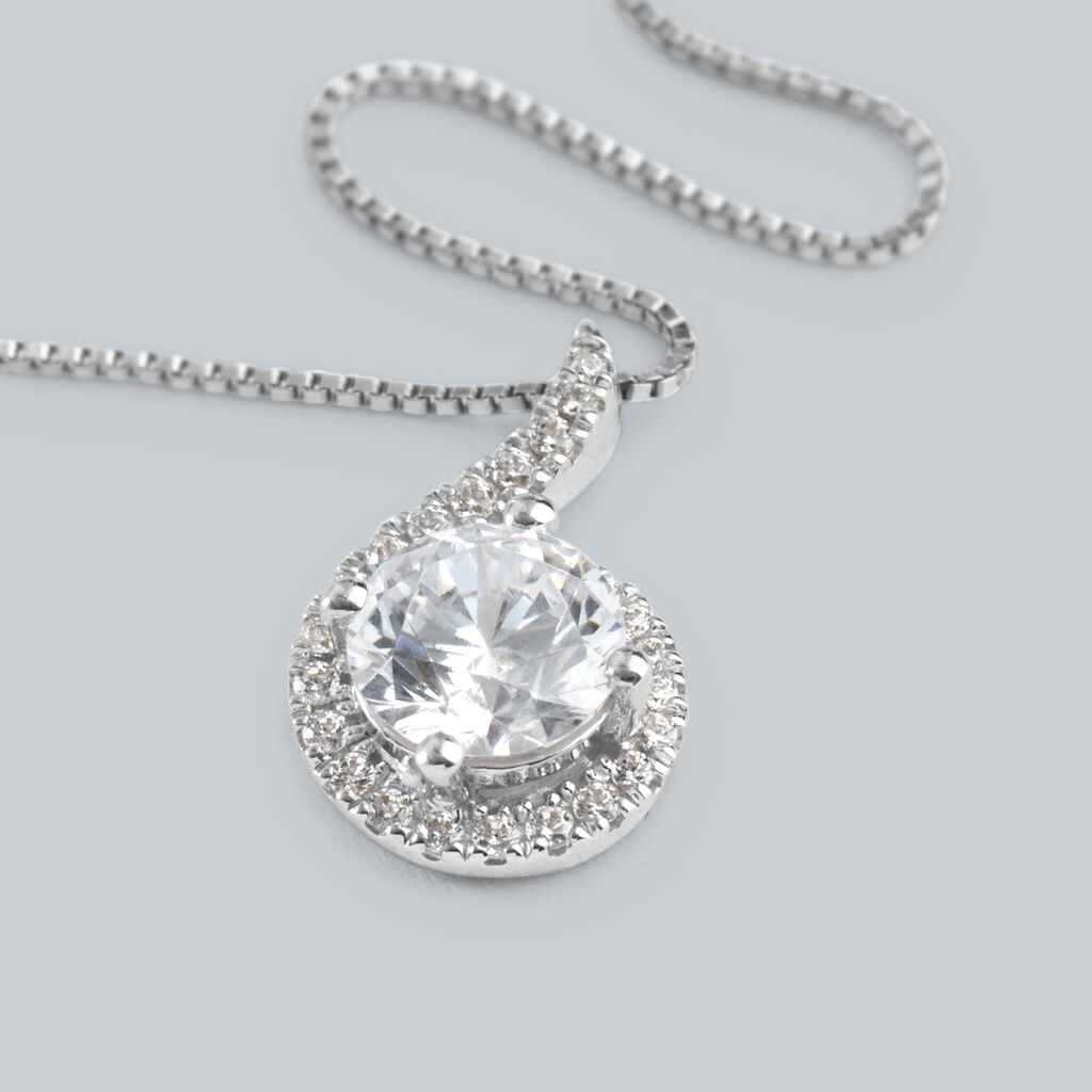 Collana Punto Luce Claire Oro Bianco Cubic Zirconia - Collane Punto Luce Donna | Stroili