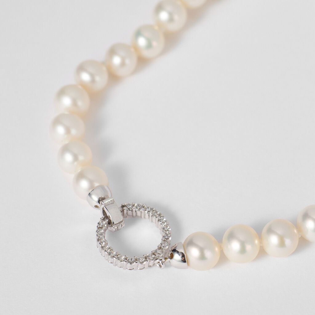 Bracciale Gabrielle Oro Bianco Perla D'Acqua Dolce Cubic Zirconia - Bracciali Donna | Stroili