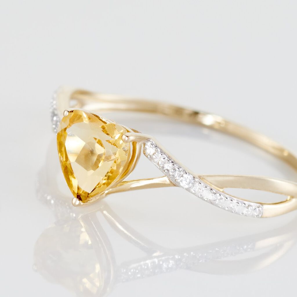 Anello Am&eacute;lie Oro Giallo Citrino Cubic Zirconia