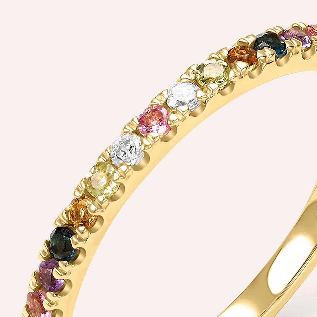 Anello Riviere Amélie Oro Giallo Cubic Zirconia Ametista Citrino Topazio Peridoto Tormalina - Anelli Riviere Donna | Stroili