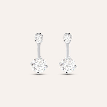 Orecchini Lobo Doppio Punto Luce Silver Elegance Argento Rodiato Cubic Zirconia