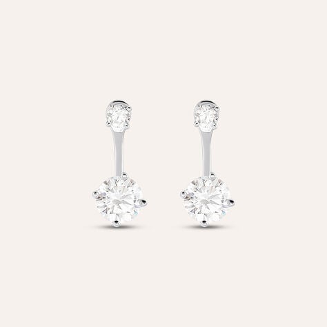 Orecchini Lobo Doppio Punto Luce Silver Elegance Argento Rodiato Cubic Zirconia - Orecchini a Lobo Donna | Stroili