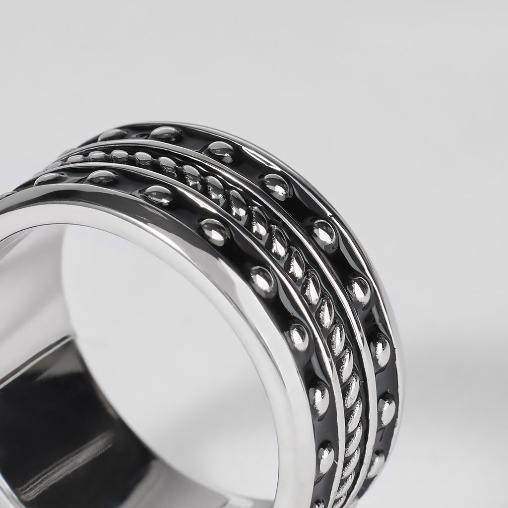 Anello Fascia Gentleman Argento Rodiato