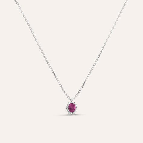 Collana Charlotte Oro Bianco Rubino Diamante - Collane Donna | Stroili