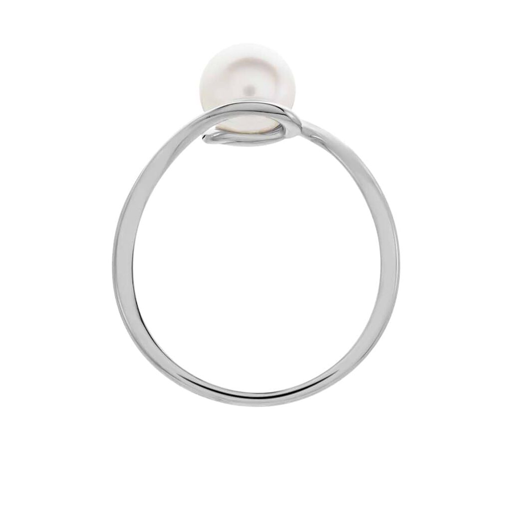 Anello Solitario Gabrielle Oro Bianco Perla D'Acqua Dolce - Anelli Vintage Donna | Stroili
