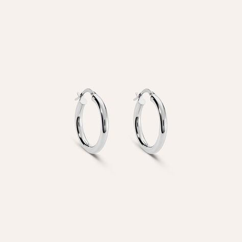 Orecchini A Cerchio Toujours Oro Bianco - Orecchini a Cerchio Donna | Stroili