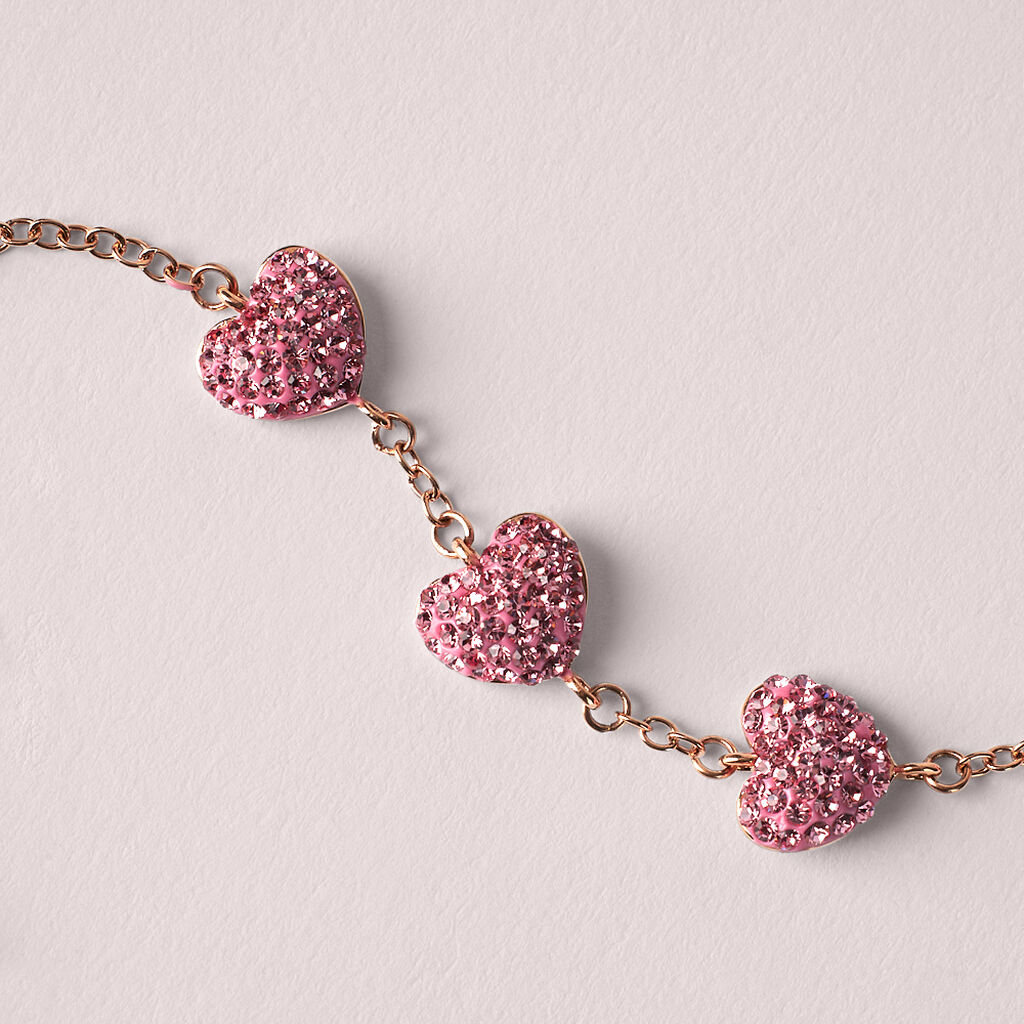 Bracciale Aura Acciaio Rosa Cristallo