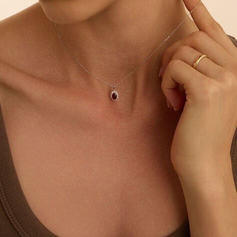 Collana Charlotte Oro Bianco Rubino Diamante - Collane Donna | Stroili