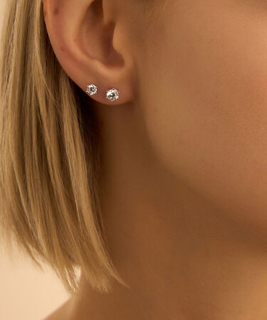 Orecchini Lobo Punto Luce Claire Oro Bianco Cubic Zirconia