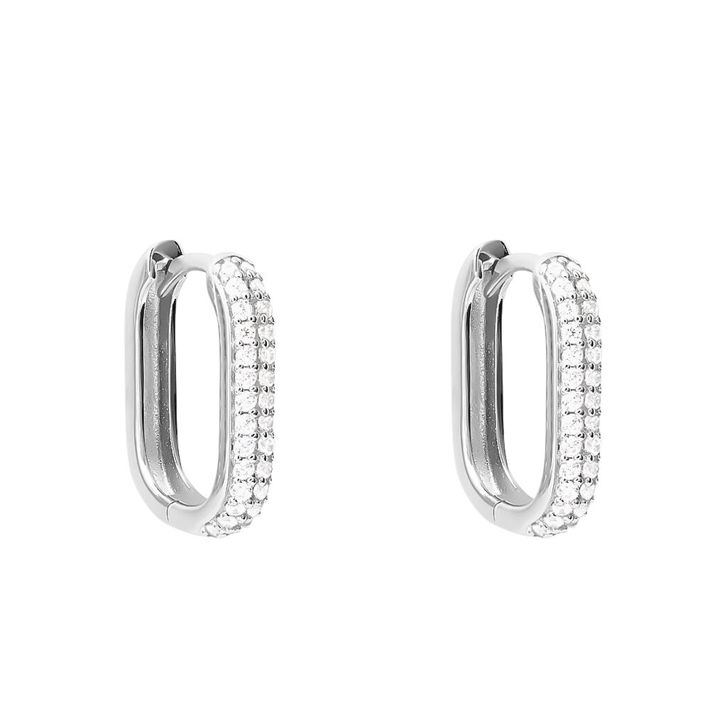 Orecchini A Cerchio Silver Shine Argento Rodiato Cubic Zirconia - Orecchini a Cerchio Donna | Stroili