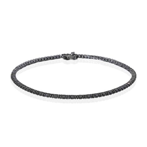 Bracciale Tennis Gentleman Argento Nero Cubic Zirconia - Bracciali Tennis Uomo | Stroili