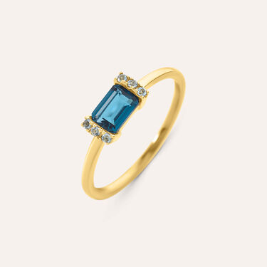 Anello Solitario Am&eacute;lie Oro Giallo Topazio