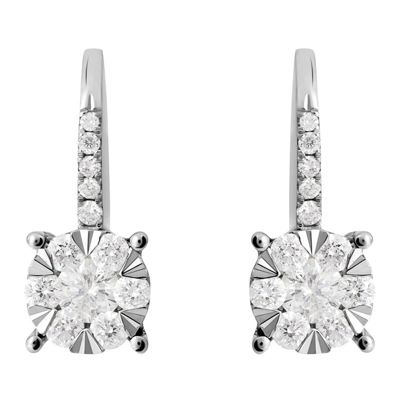 Orecchini Lobo Punto Luce Petali Oro Bianco Diamante - Orecchini a Lobo Donna | Stroili