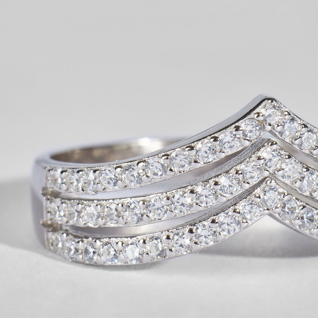 Anello Fascia Silver Shine Argento Rodiato Cubic Zirconia - Anelli con Pietre Donna | Stroili