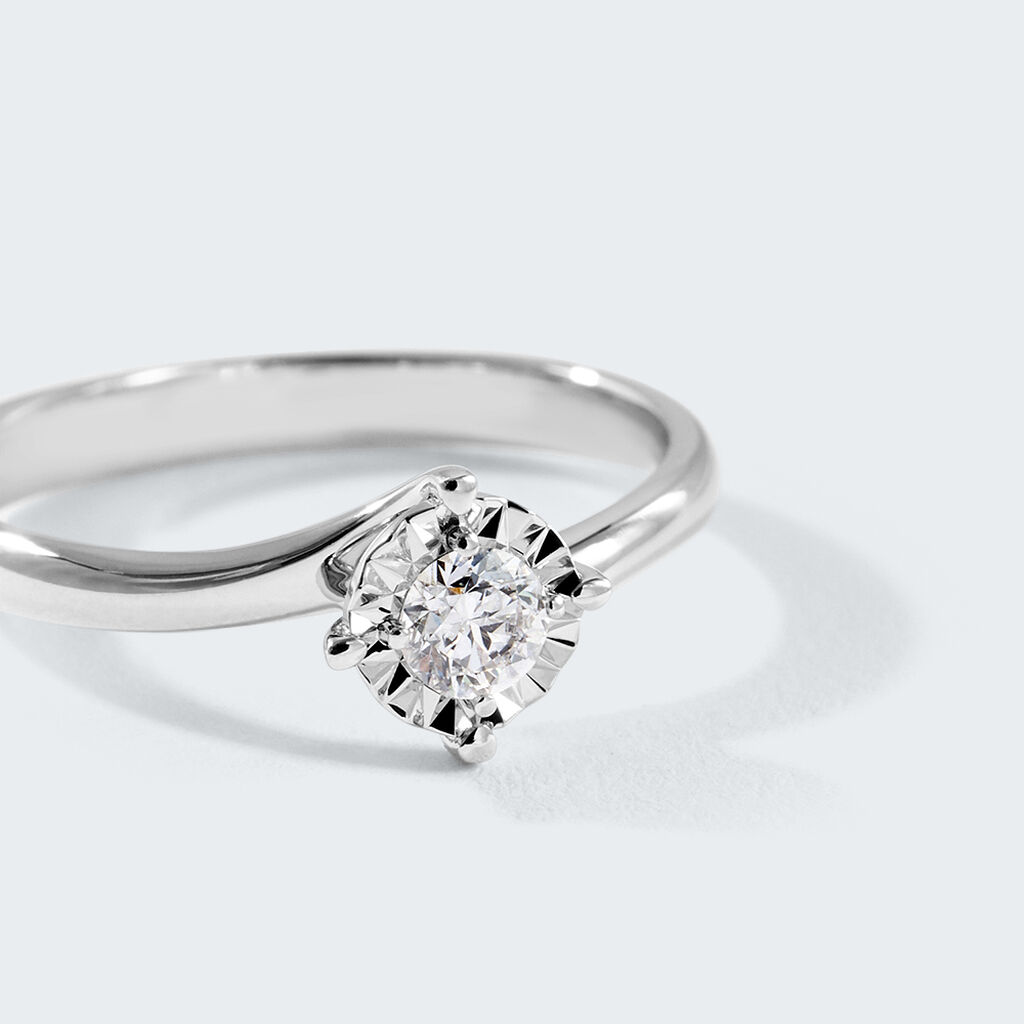 Anello Solitario Valentino Diamotion Oro Bianco Diamante