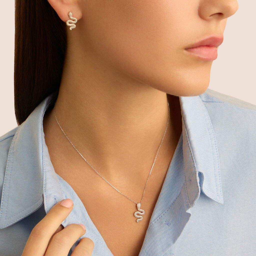 Collana Claire Oro Bianco Cubic Zirconia