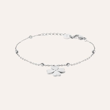 Bracciale Quadrifoglio Acciaio Cubic Zirconia 16.5+3cm