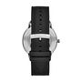 Emporio Armani orologio solotempo in acciaio silver e cinturino in pelle nero con quadrante nero