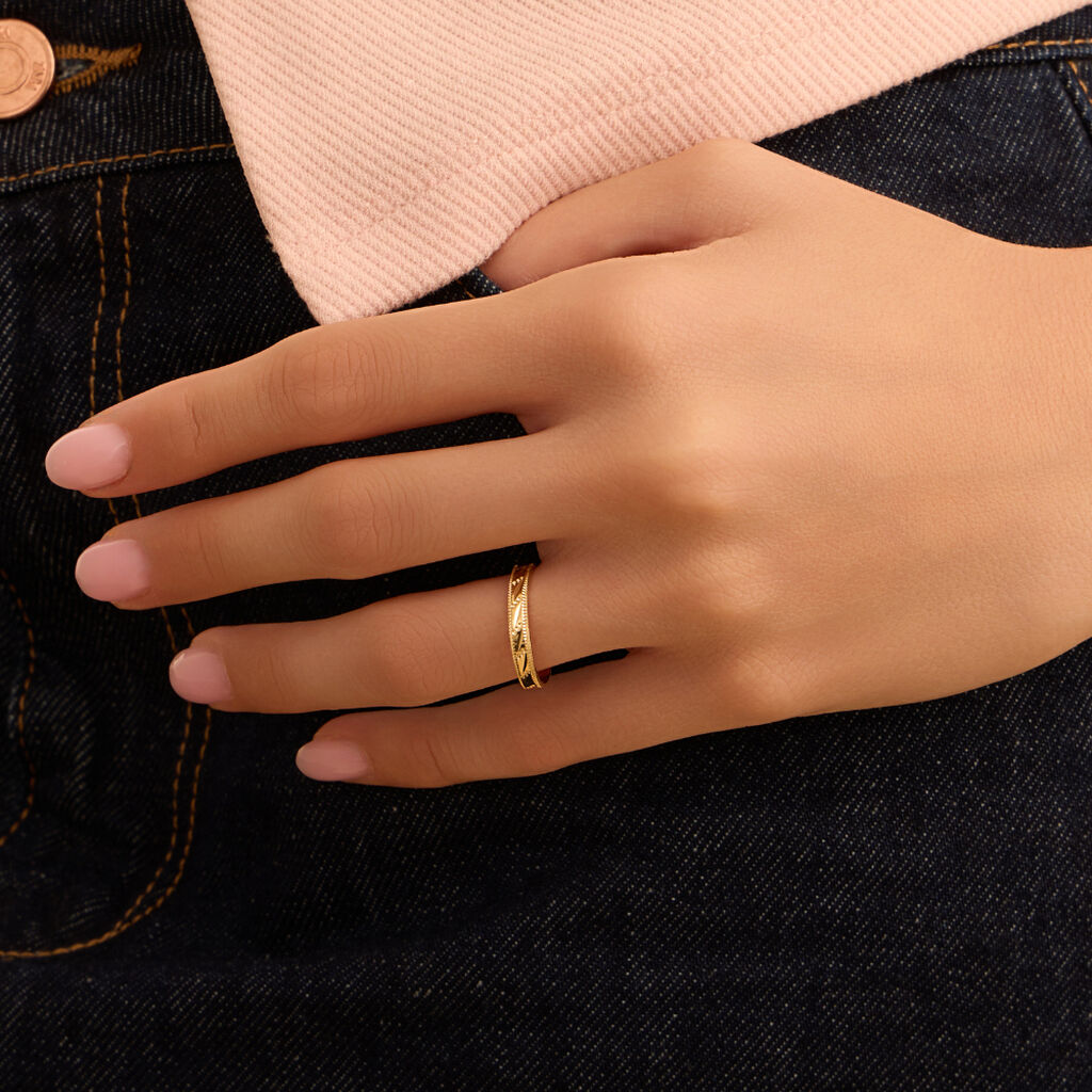 Fede Classica Diamantata 3 mm Oro Giallo