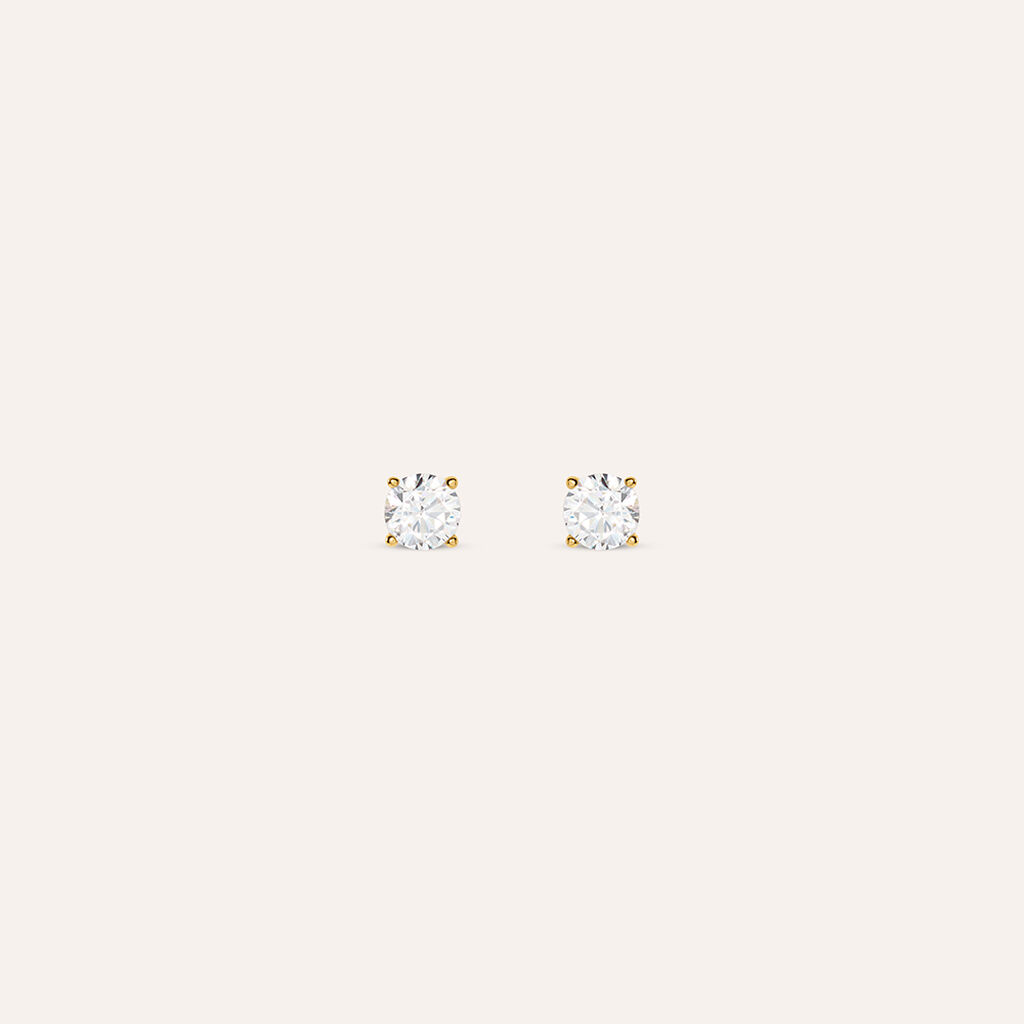 Orecchini Lobo Punto Luce Silver Glow Argento Dorato Cubic Zirconia