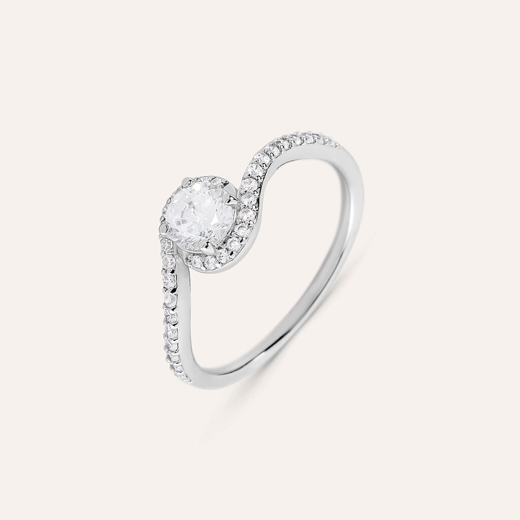 Anello Solitario Silver Elegance Argento Rodiato Cubic Zirconia