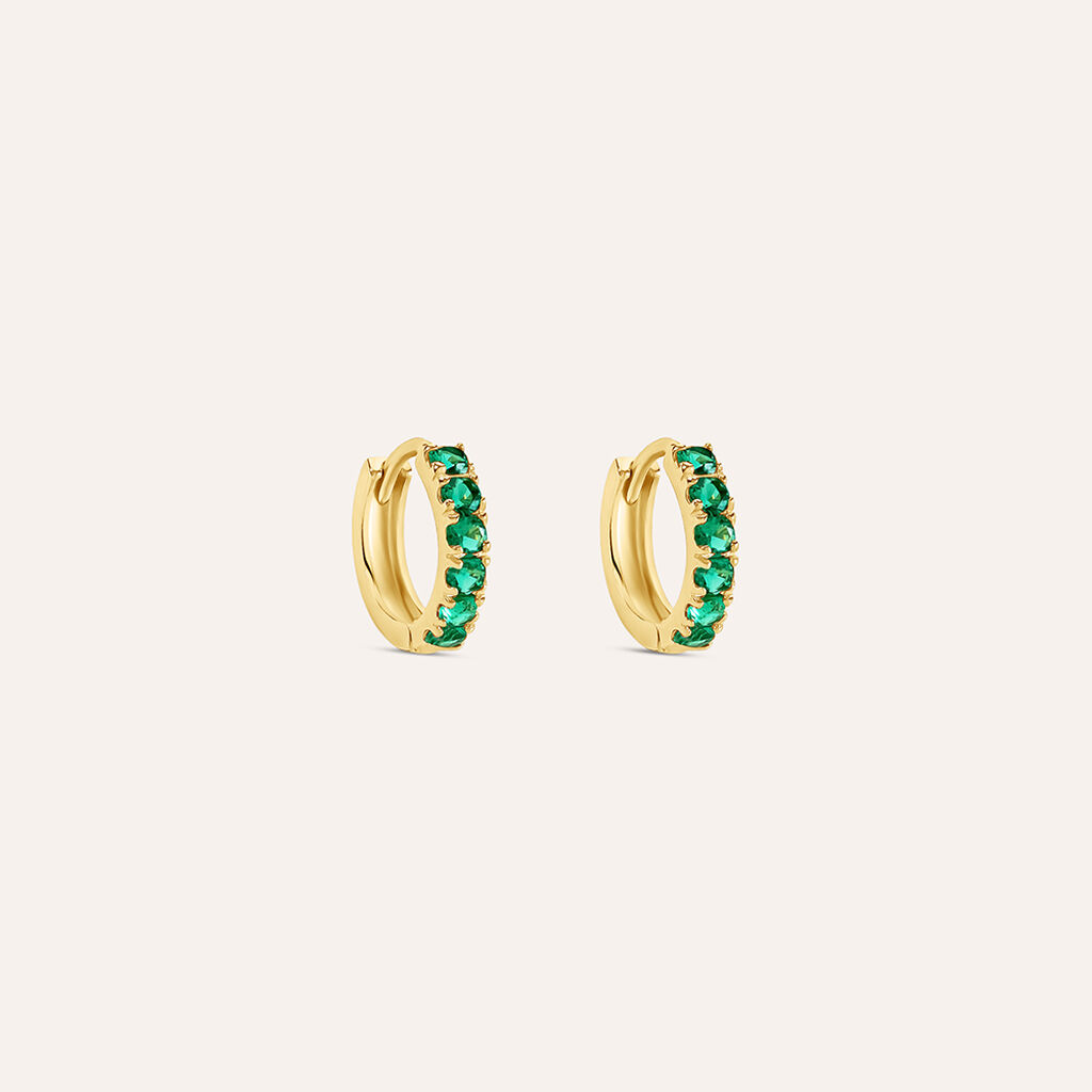 Orecchini A Cerchio Toujours Oro Giallo Cubic Zirconia