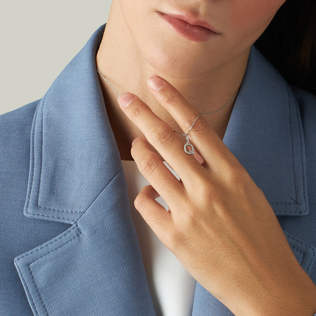 Pendente Sophia Oro Bianco Diamante - Ciondoli Donna | Stroili